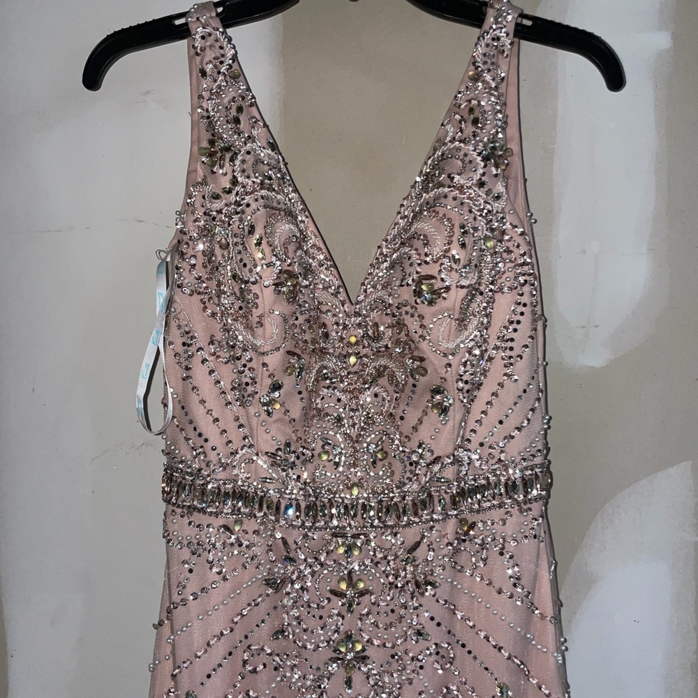 Elegant Pink Beaded Gown